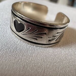 Avon .925 Sterling Silver Ring with Enamel Hearts